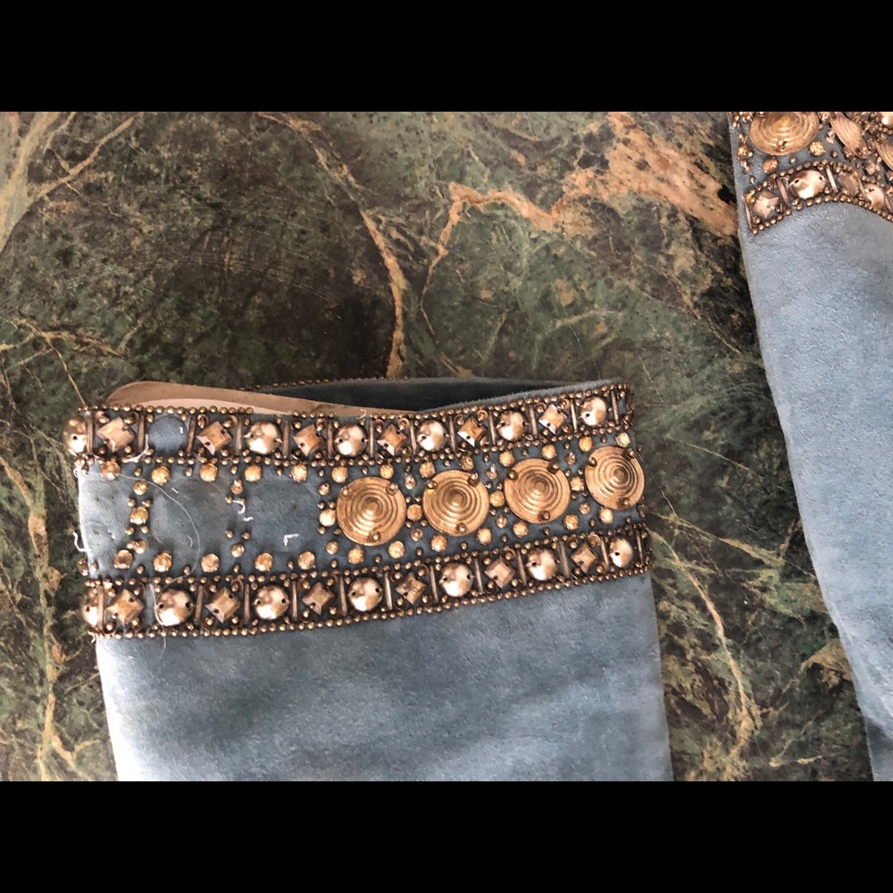 Giuseppe Zanotti blue suede boots, sz.8.5, good - Picture 6 of 8